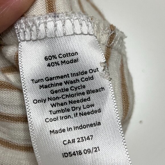 Talbots tan and white striped s/s tee - Picture 5 of 5